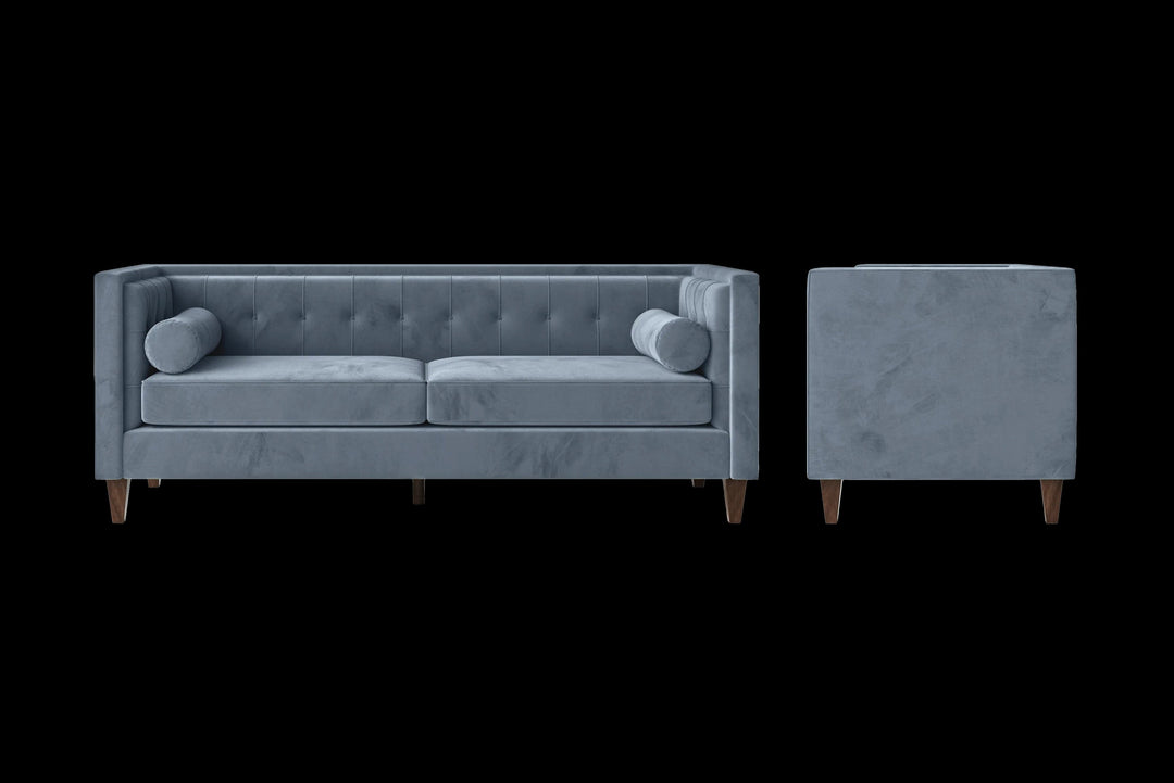 LIVELUSSO Sofa Brescia 3 Seater Sofa Baby Blue Velvet