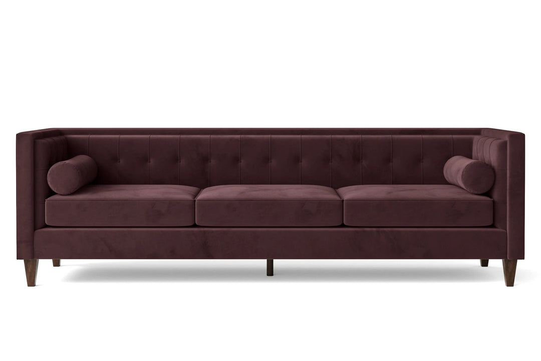 LIVELUSSO Sofa Brescia 4 Seater Sofa Grape Velvet