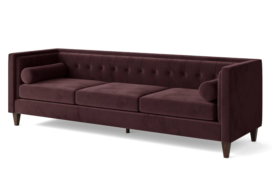 LIVELUSSO Sofa Brescia 4 Seater Sofa Grape Velvet