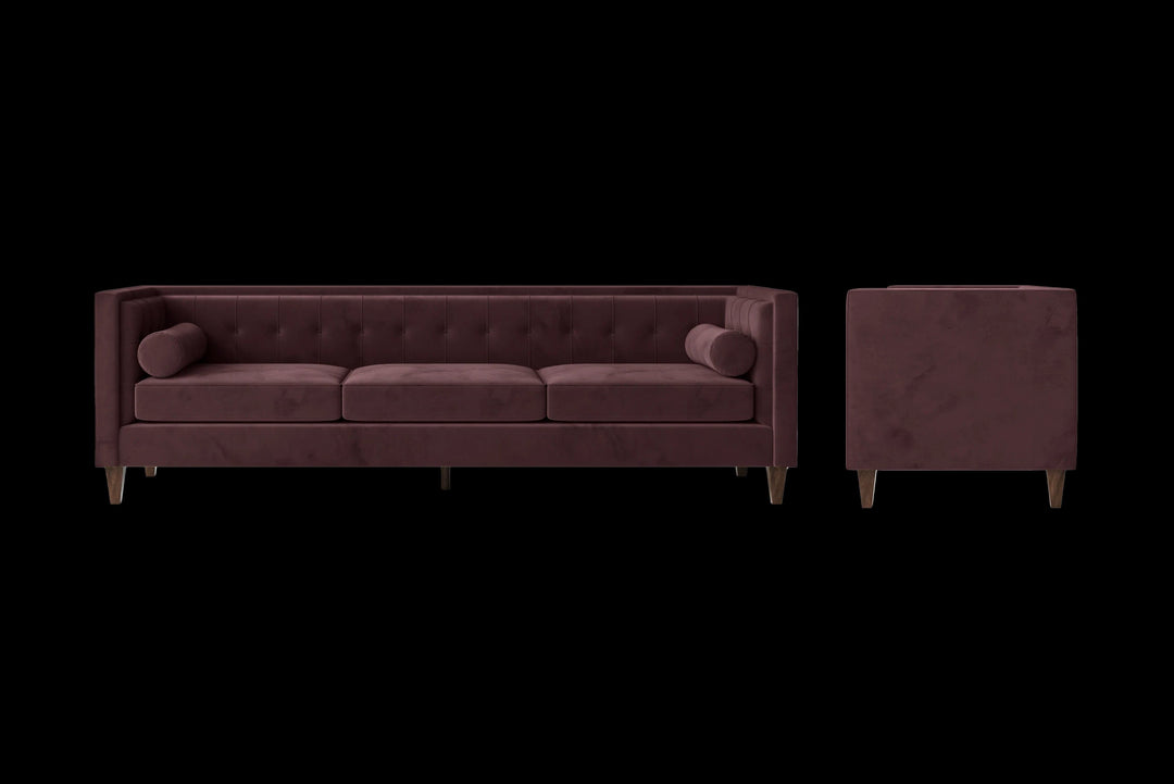 LIVELUSSO Sofa Brescia 4 Seater Sofa Grape Velvet