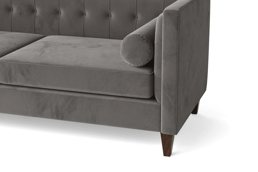 LIVELUSSO Sofa Brescia 4 Seater Sofa Grey Velvet