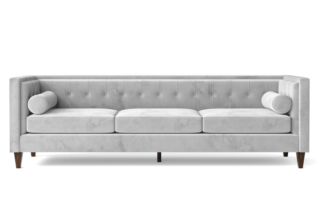 LIVELUSSO Sofa Brescia 4 Seater Sofa White Velvet