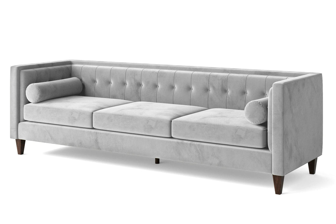 LIVELUSSO Sofa Brescia 4 Seater Sofa White Velvet