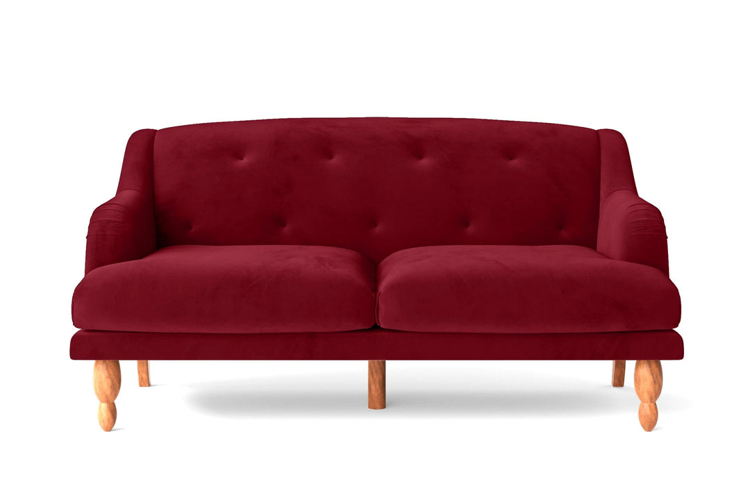 LIVELUSSO Sofa Burlington 3 Seater Sofa Red Velvet