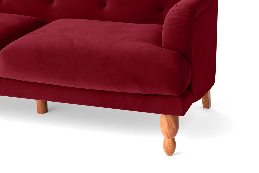 LIVELUSSO Sofa Burlington 3 Seater Sofa Red Velvet