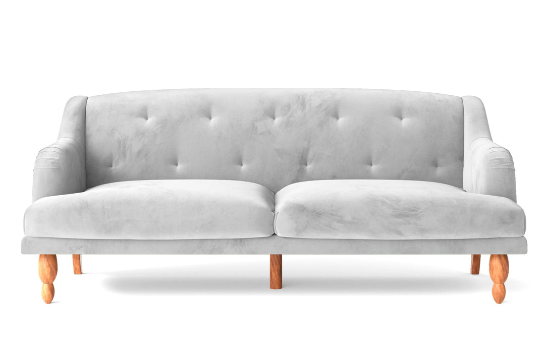 LIVELUSSO Sofa Burlington 4 Seater Sofa White Velvet