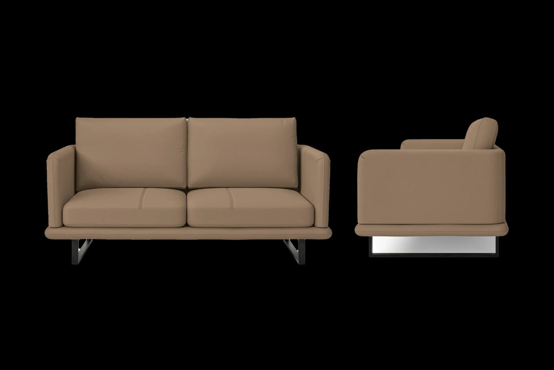 LIVELUSSO Sofa Calabria 2 Seater Sofa Stone Leather