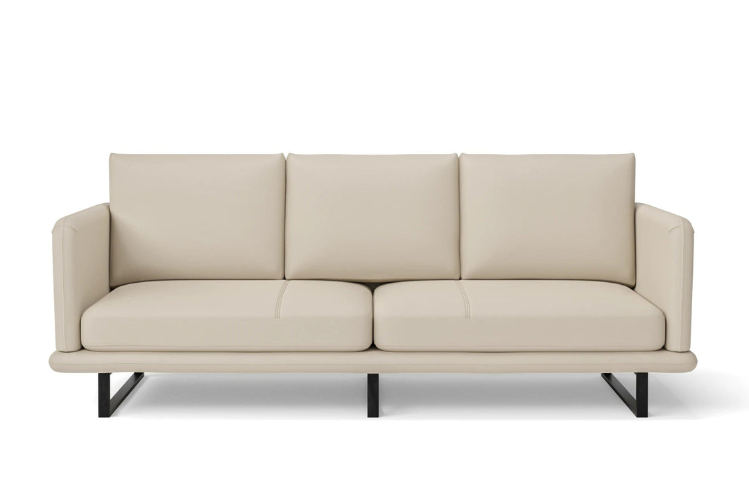 LIVELUSSO Sofa Calabria 3 Seater Sofa Cream Leather