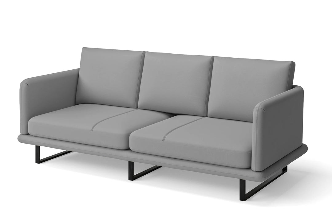 LIVELUSSO Sofa Calabria 3 Seater Sofa Grey Leather