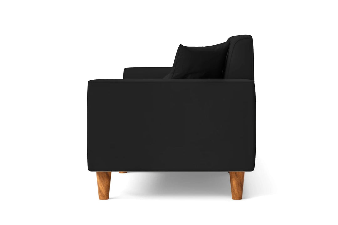 LIVELUSSO Sofa Campania 4 Seater Sofa Black Leather