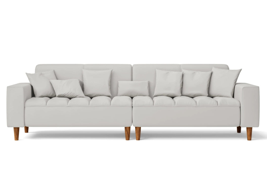 LIVELUSSO Sofa Campania 4 Seater Sofa White Leather