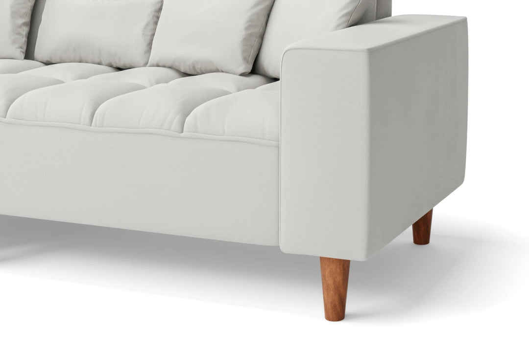 LIVELUSSO Sofa Campania 4 Seater Sofa White Leather