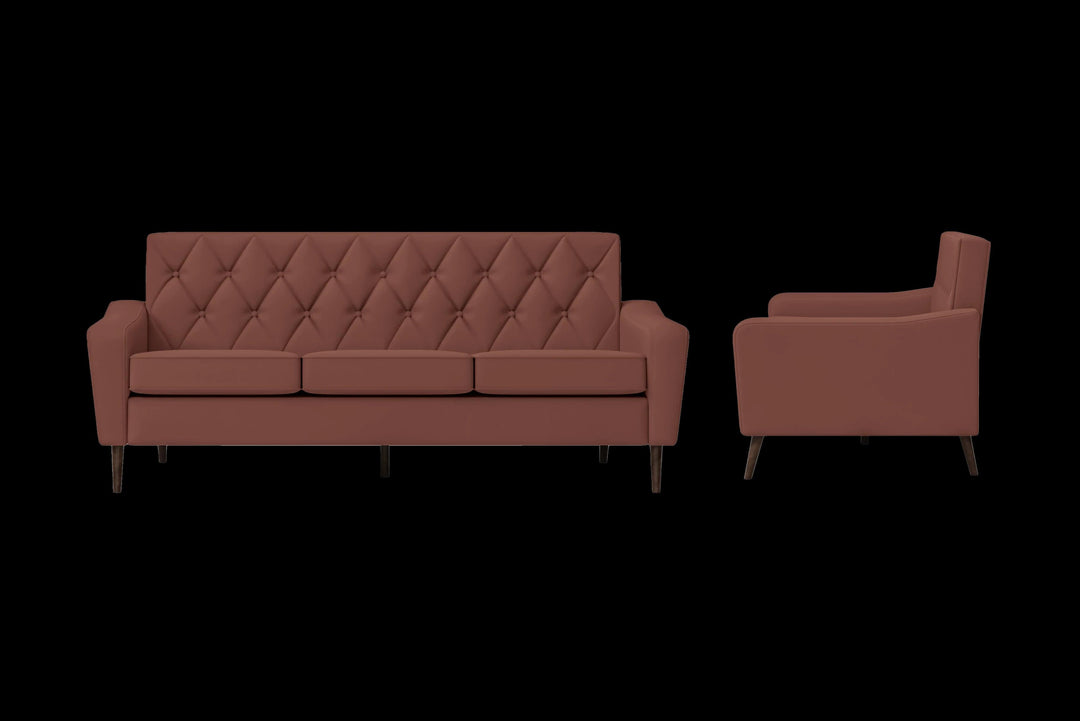 LIVELUSSO Sofa Carpi 3 Seater Sofa Mauve Leather