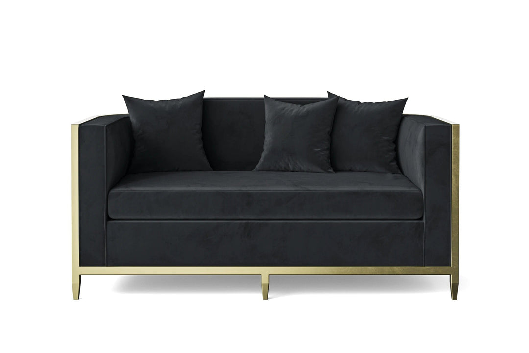 LIVELUSSO Sofa Carrara 2 Seater Sofa Dark Grey Velvet