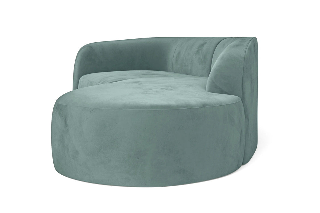 Caserta 3 Seater Right Hand Facing Chaise Lounge Corner Sofa Teal Velvet
