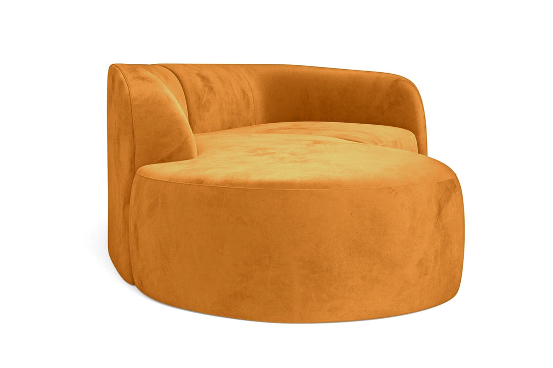 LIVELUSSO Chaise Lounge Sofa Caserta 4 Seater Left Hand Facing Chaise Lounge Corner Sofa Gold Velvet