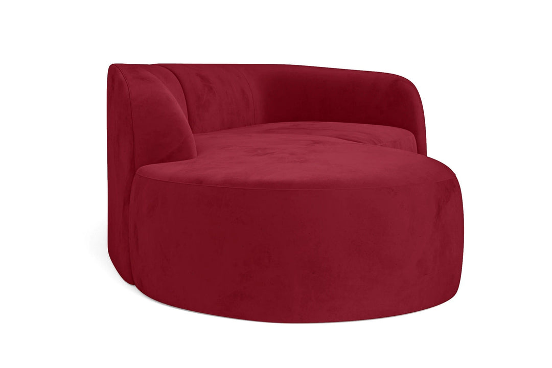 LIVELUSSO Chaise Lounge Sofa Caserta 4 Seater Left Hand Facing Chaise Lounge Corner Sofa Red Velvet