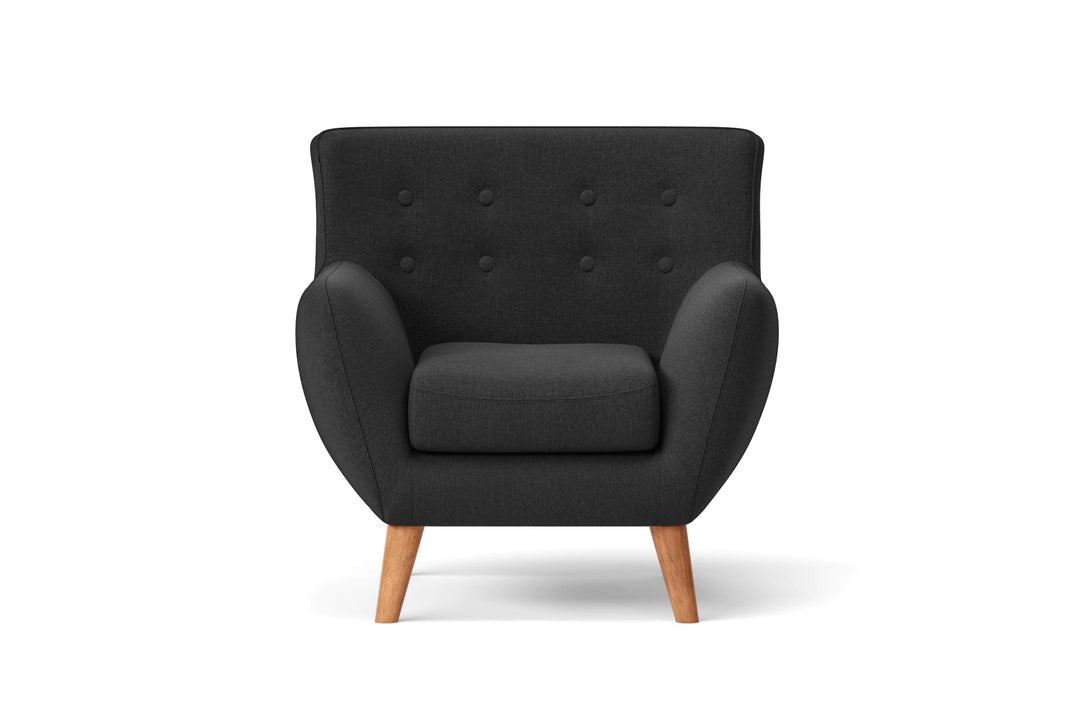 LIVELUSSO Armchair Casoria Armchair Black Linen Fabric