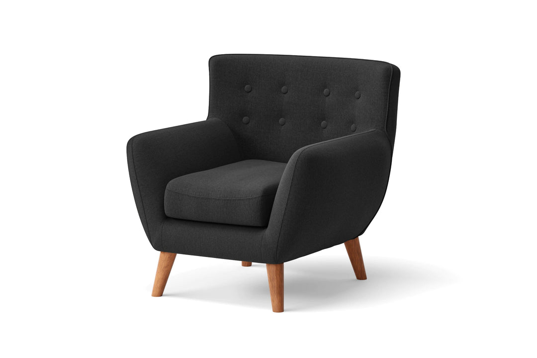 LIVELUSSO Armchair Casoria Armchair Black Linen Fabric