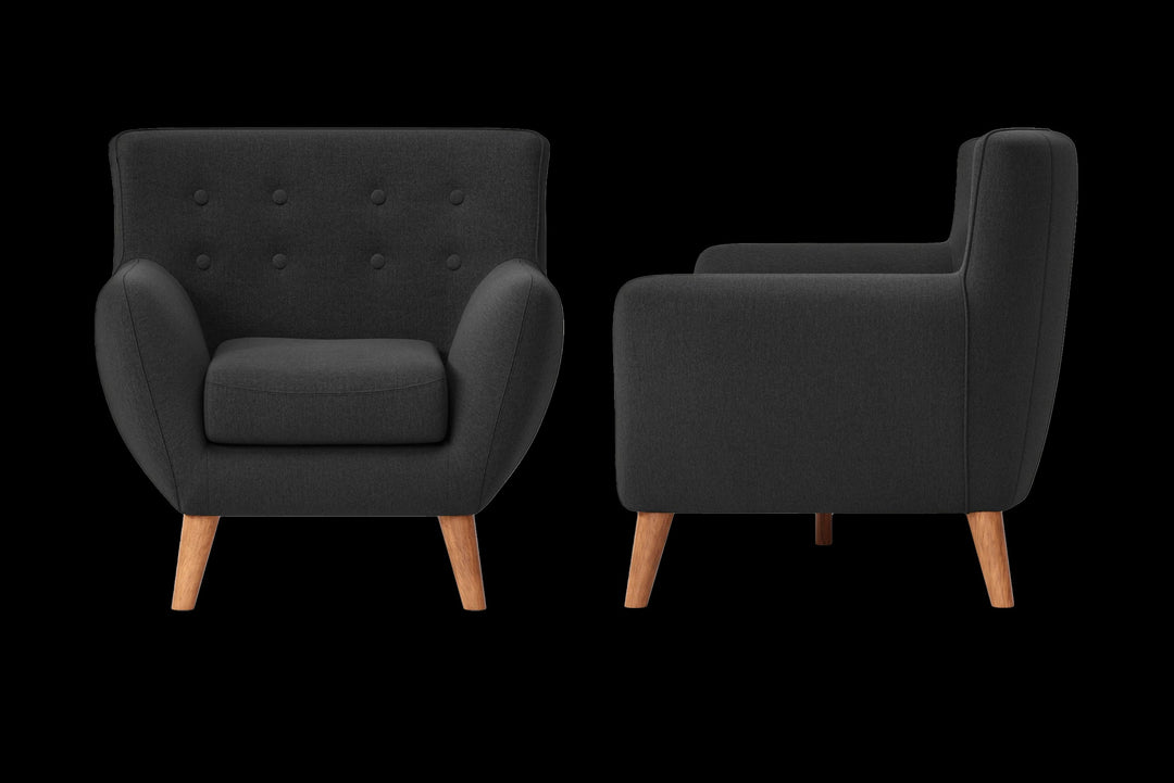 LIVELUSSO Armchair Casoria Armchair Black Linen Fabric