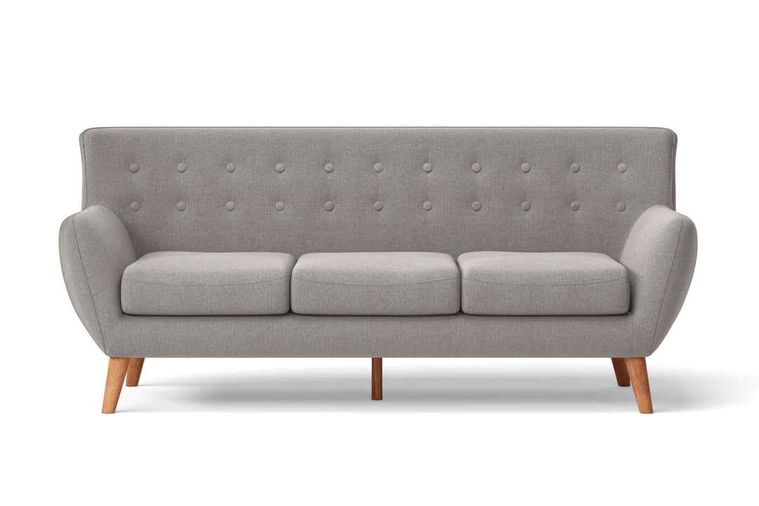 LIVELUSSO Sofa Casoria 3 Seater Sofa Grey Linen Fabric