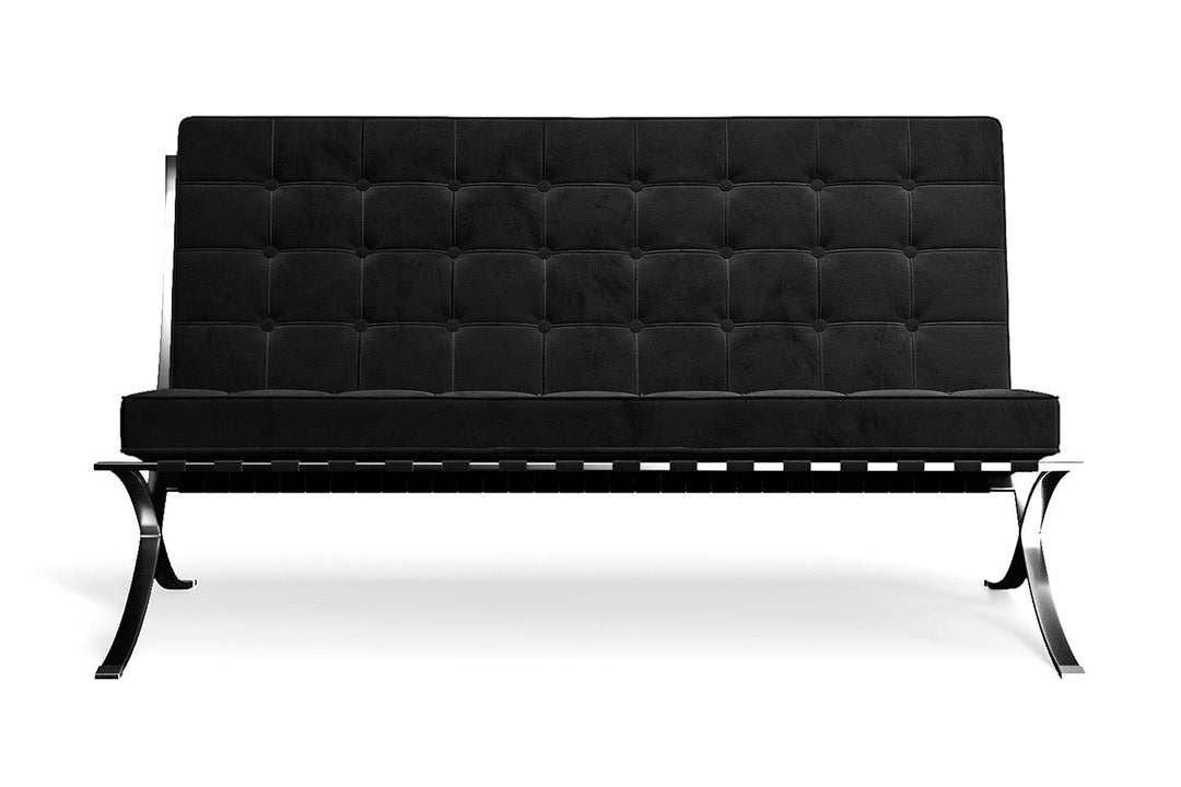 LIVELUSSO Sofa Catania 2 Seater Sofa Black Velvet