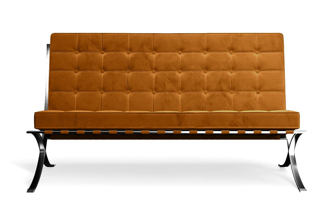 LIVELUSSO Sofa Catania 2 Seater Sofa Gold Velvet