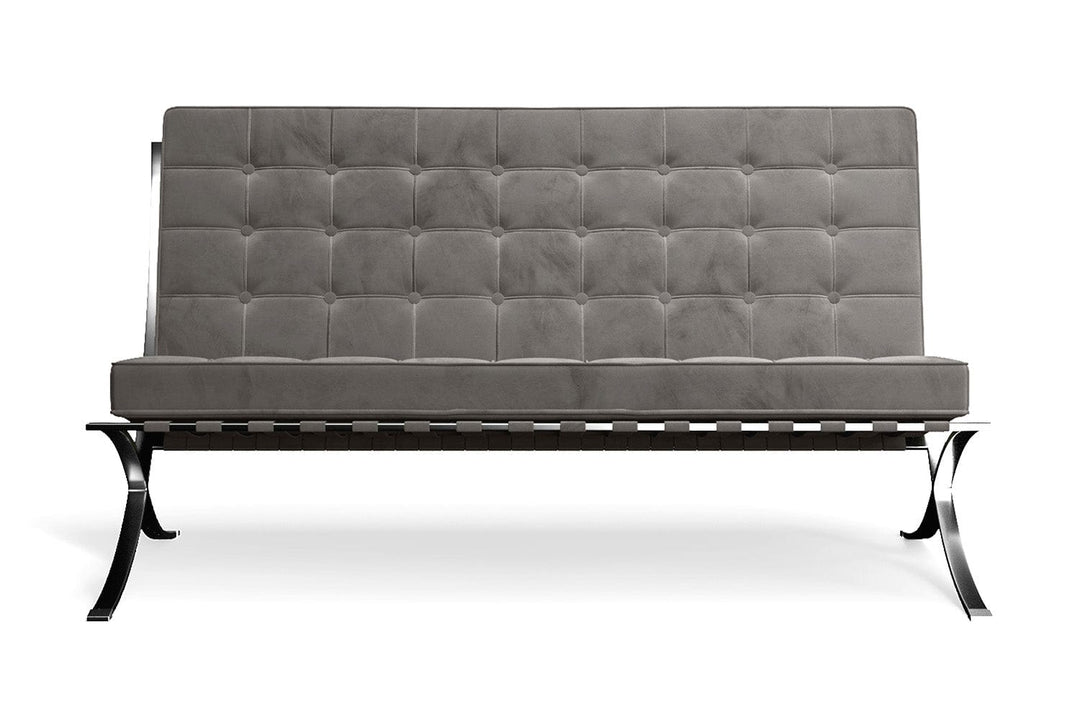 LIVELUSSO Sofa Catania 2 Seater Sofa Grey Velvet