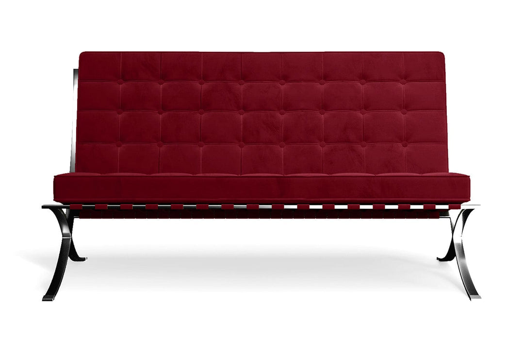 LIVELUSSO Sofa Catania 2 Seater Sofa Red Velvet