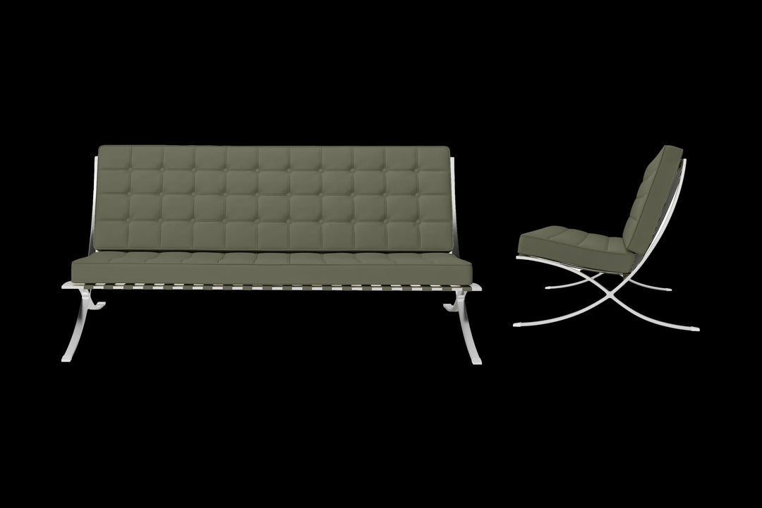 LIVELUSSO Sofa Catania 3 Seater Sofa Sage Leather