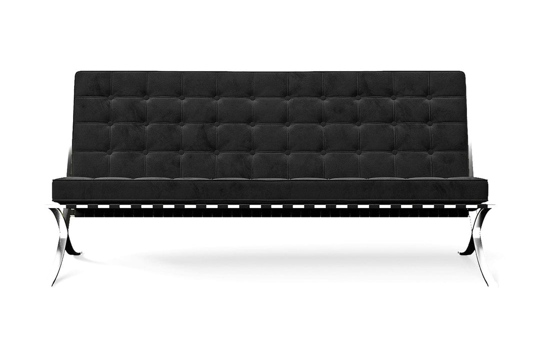 LIVELUSSO Sofa Catania 3 Seater Sofa Black Velvet