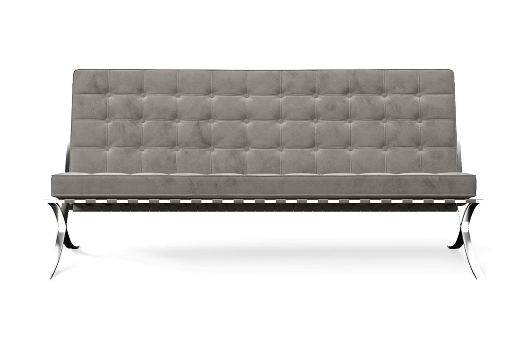 LIVELUSSO Sofa Catania 3 Seater Sofa Grey Velvet