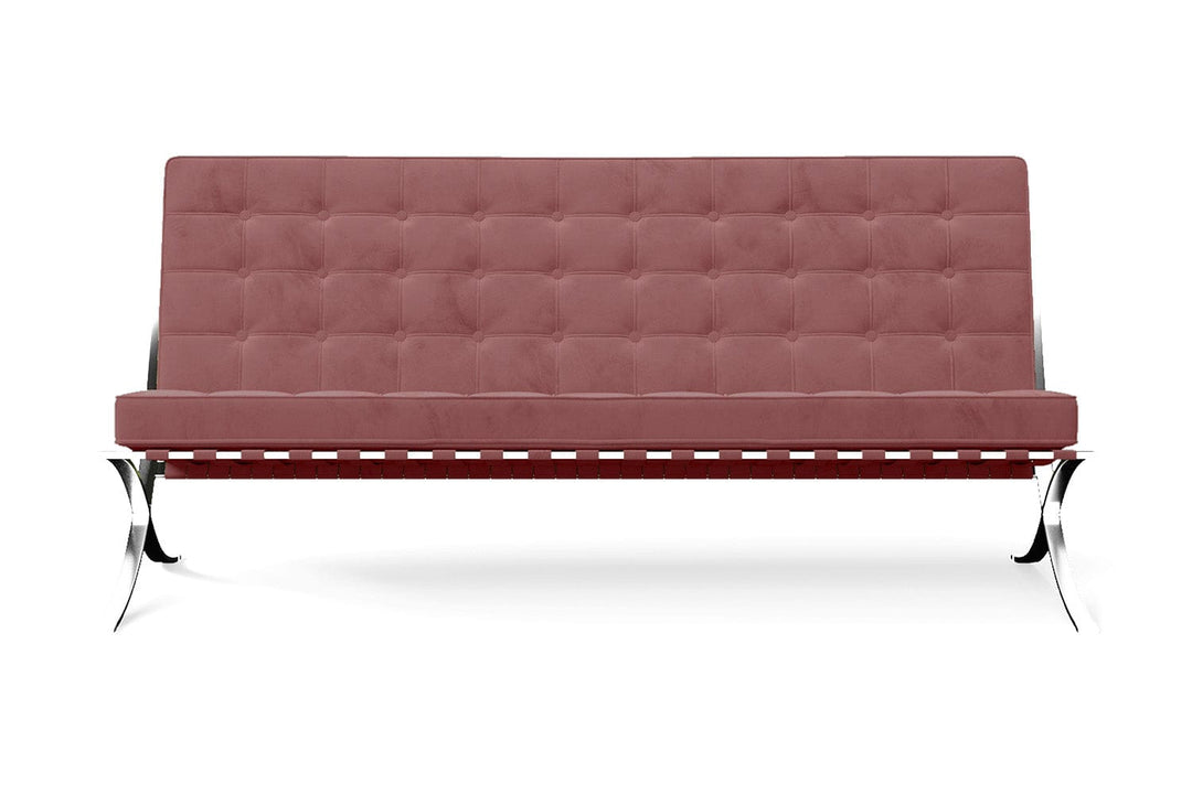 LIVELUSSO Sofa Catania 3 Seater Sofa Pink Velvet