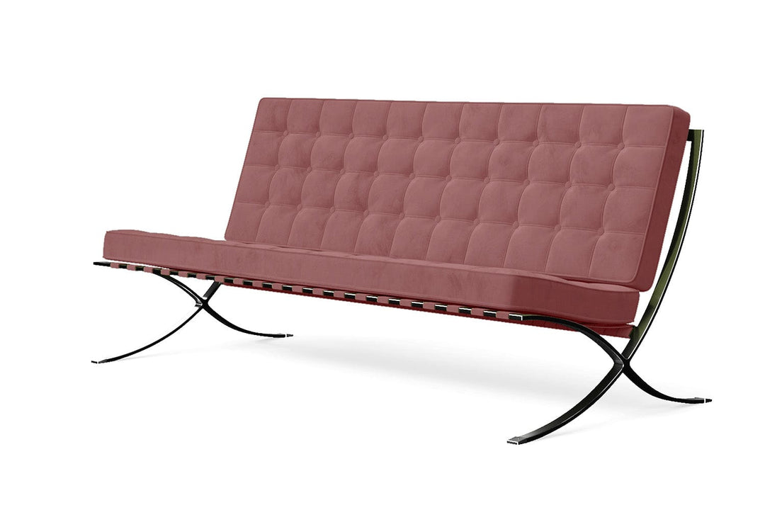 LIVELUSSO Sofa Catania 3 Seater Sofa Pink Velvet