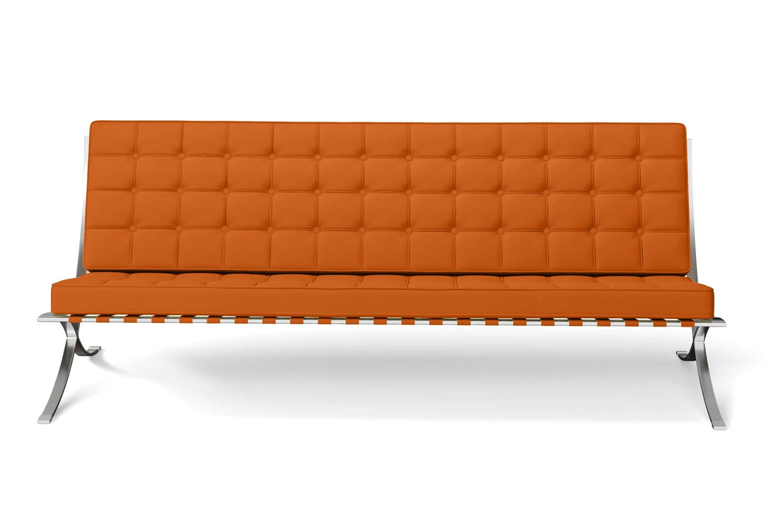 LIVELUSSO Sofa Catania 4 Seater Sofa Orange Leather