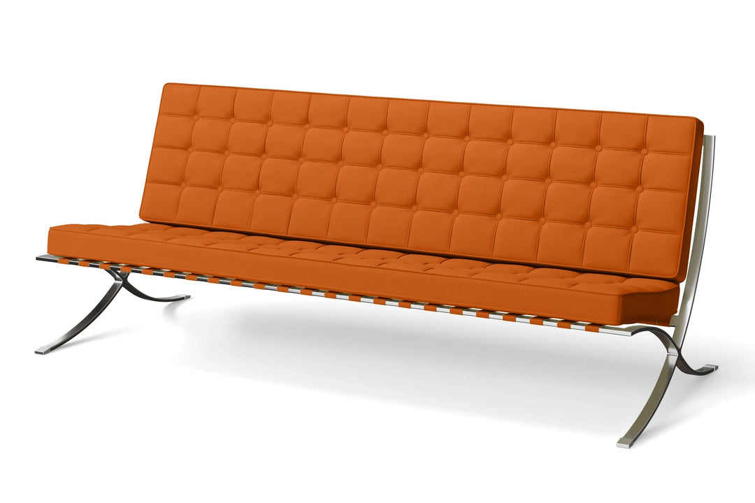 LIVELUSSO Sofa Catania 4 Seater Sofa Orange Leather