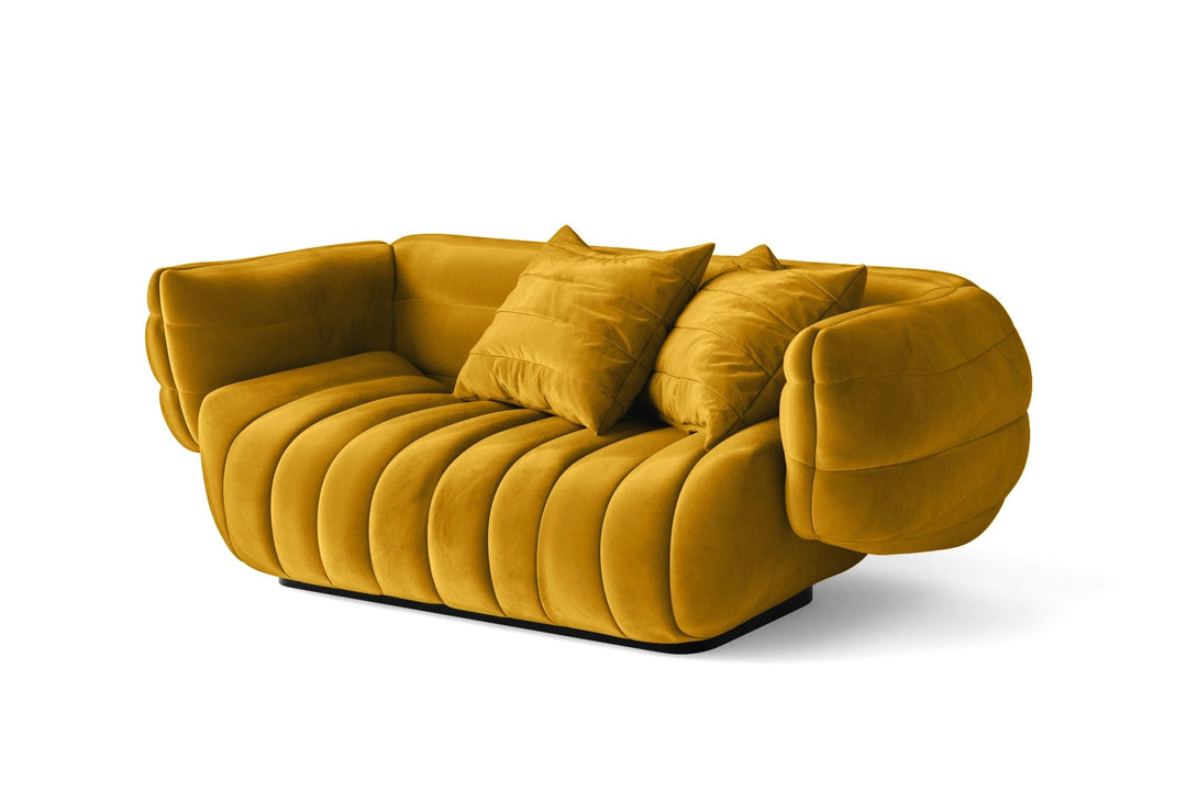 LIVELUSSO Sofa Cinisello 2 Seater Sofa Yellow Velvet