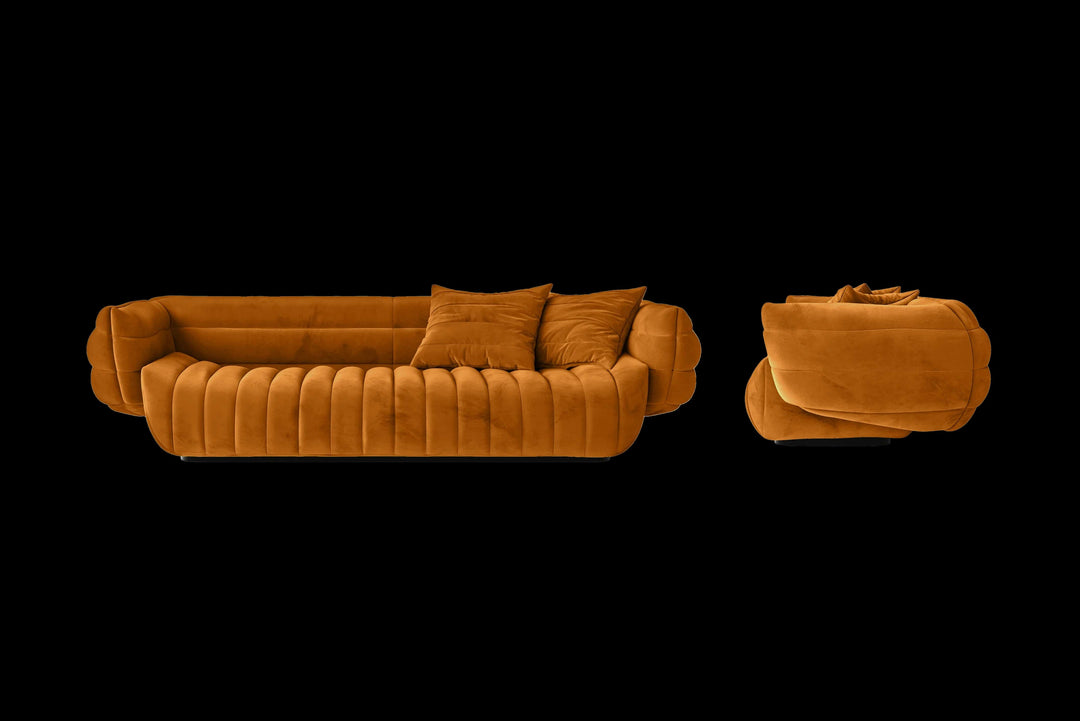 LIVELUSSO Sofa Cinisello 3 Seater Sofa Gold Velvet