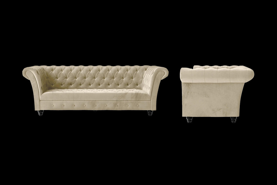 LIVELUSSO Sofa Civita 2 Seater Sofa Cream Velvet