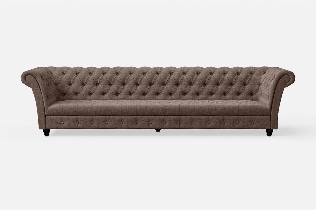 LIVELUSSO Sofa Civita 4 Seater Sofa Caramel Linen Fabric