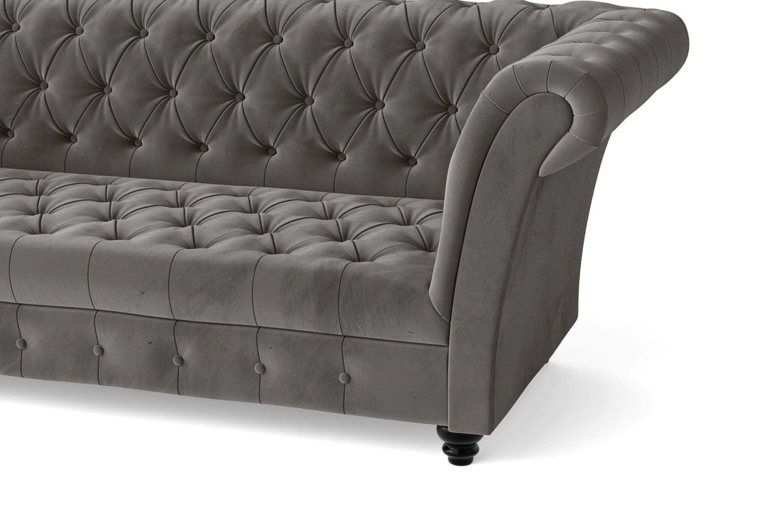 LIVELUSSO Sofa Civita 4 Seater Sofa Grey Velvet