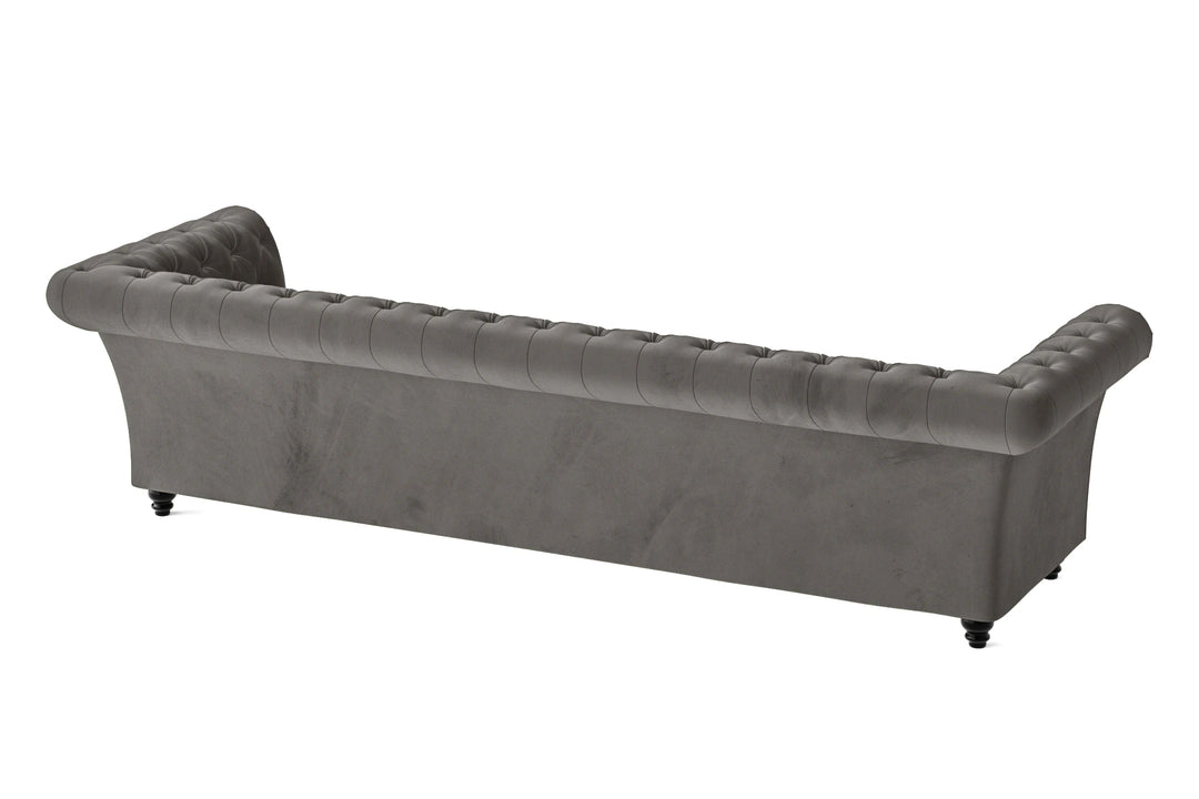 LIVELUSSO Sofa Civita 4 Seater Sofa Grey Velvet