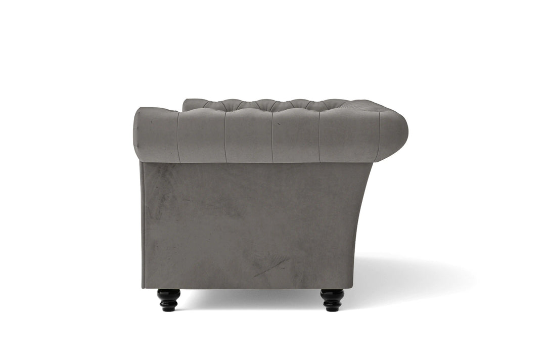 LIVELUSSO Sofa Civita 4 Seater Sofa Grey Velvet