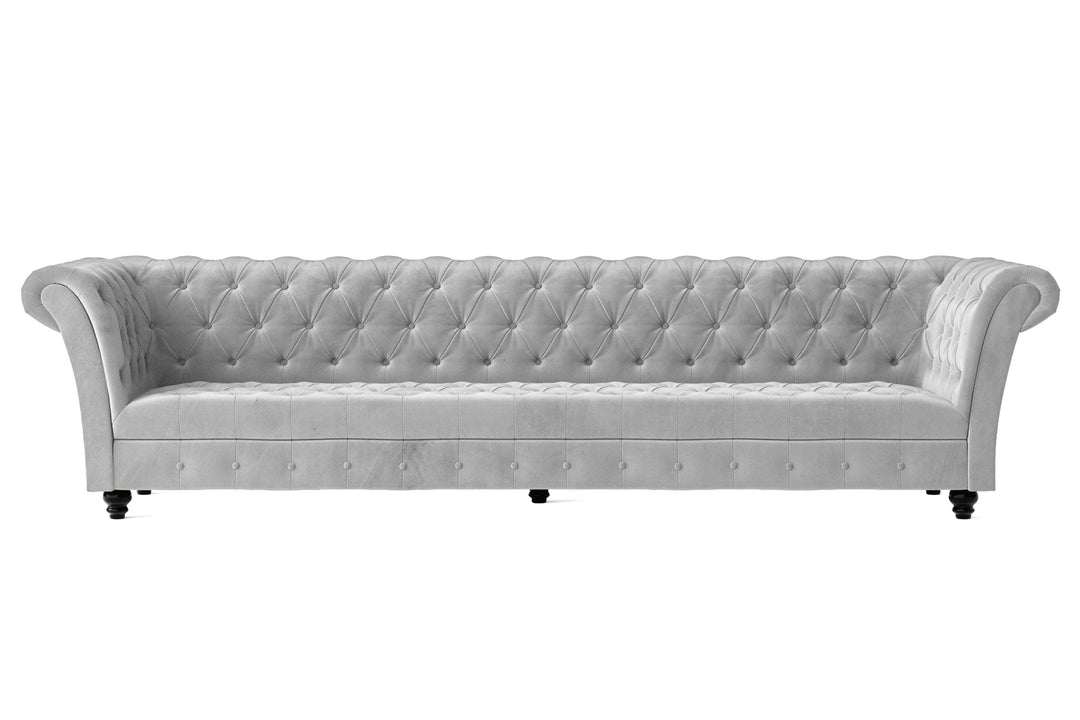 LIVELUSSO Sofa Civita 4 Seater Sofa White Velvet