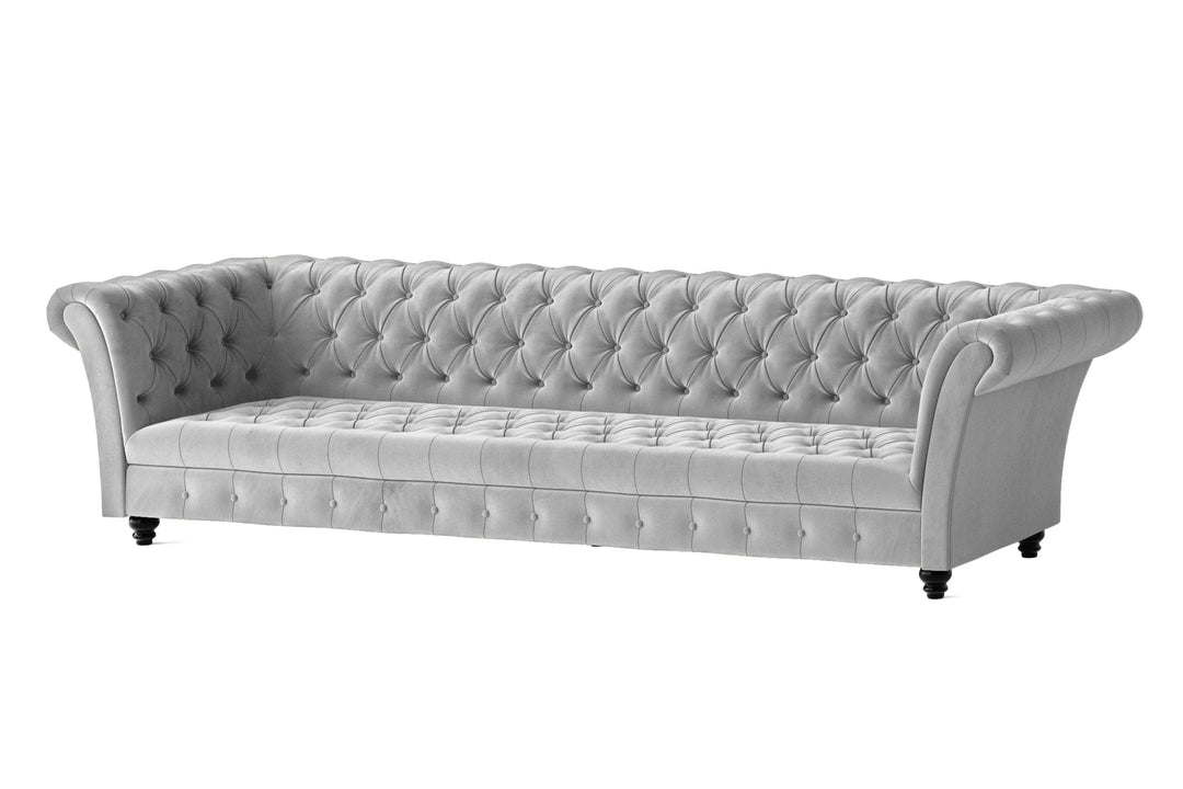 LIVELUSSO Sofa Civita 4 Seater Sofa White Velvet