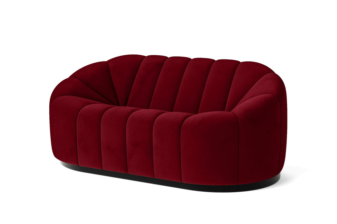 LIVELUSSO Sofa Columbia 2 Seater Sofa Red Velvet