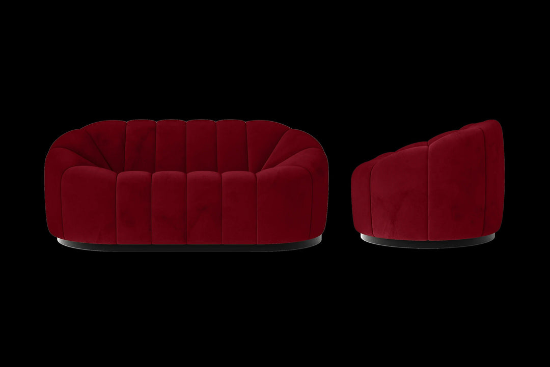 LIVELUSSO Sofa Columbia 2 Seater Sofa Red Velvet