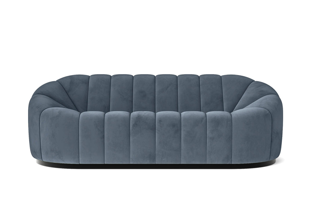 LIVELUSSO Sofa Columbia 3 Seater Sofa Baby Blue Velvet