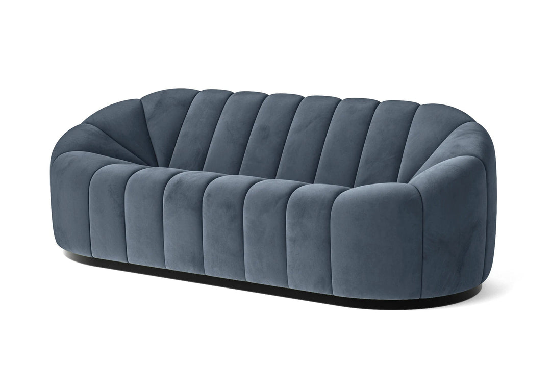 LIVELUSSO Sofa Columbia 3 Seater Sofa Baby Blue Velvet