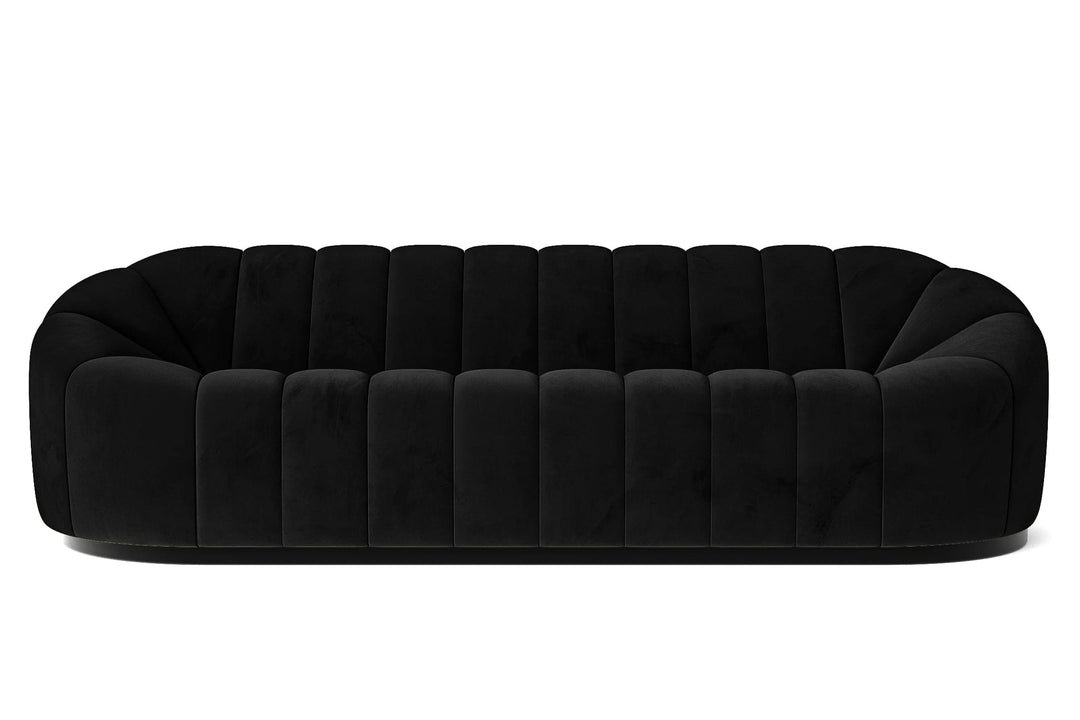 LIVELUSSO Sofa Columbia 4 Seater Sofa Black Velvet